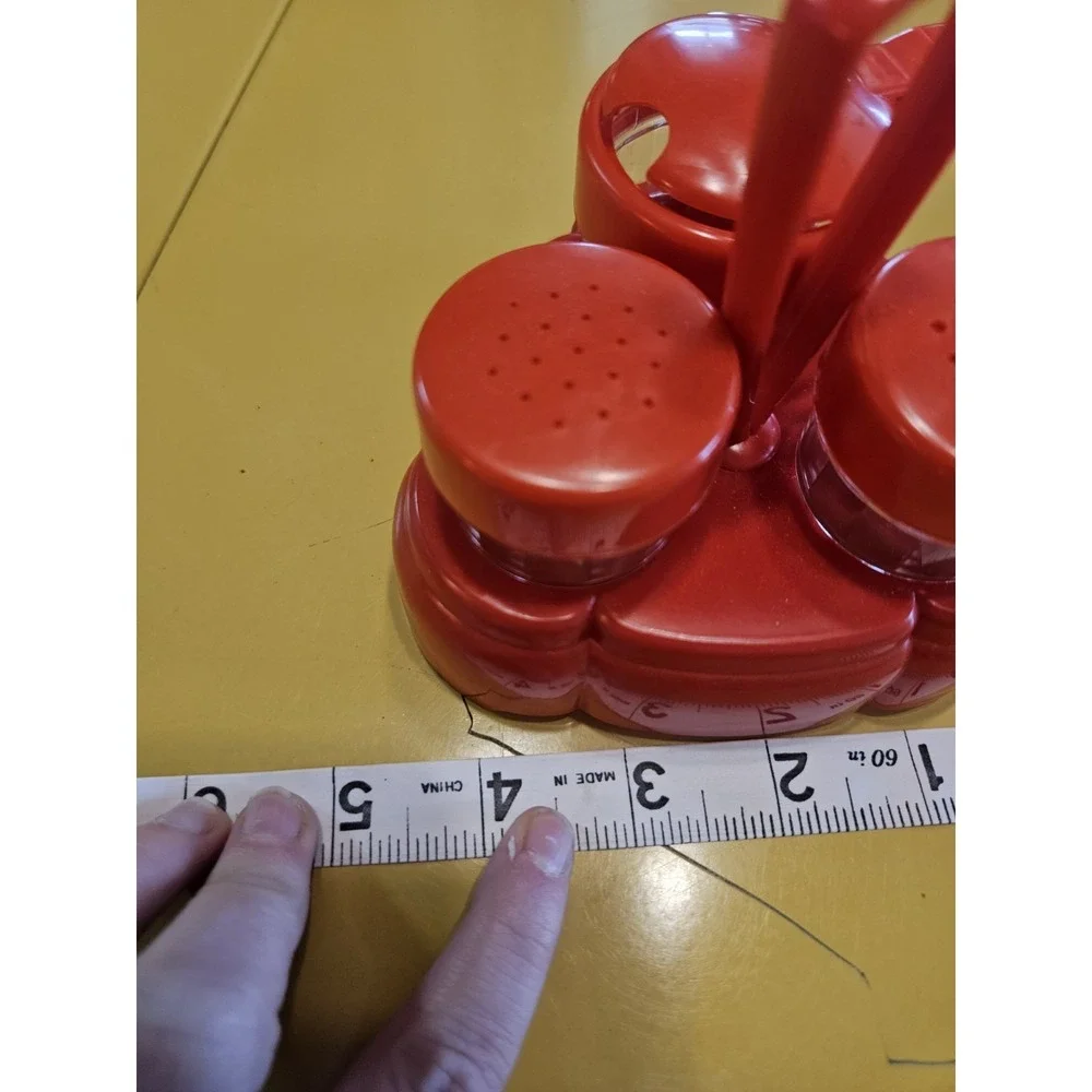 Vintage Red Plastic Condiment Caddy